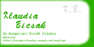 klaudia bicsak business card